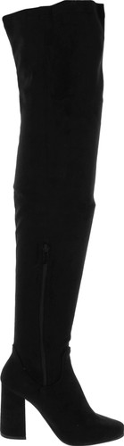 Nature Breeze Elantra 01 Womens Stretchy Thigh High Chunky Heel Suede Boots