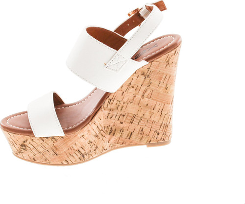 Static Footwear Bunty-02 Women's Platform Wedge Heel Open Toe Single Band Slingback Ankle Strap Pu Sandals