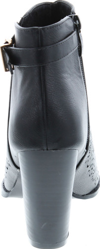 Nature Breeze Webber-11 Women's Leatherette Block Chunky Heel Open Toe Caged Ankle Booties Sandals