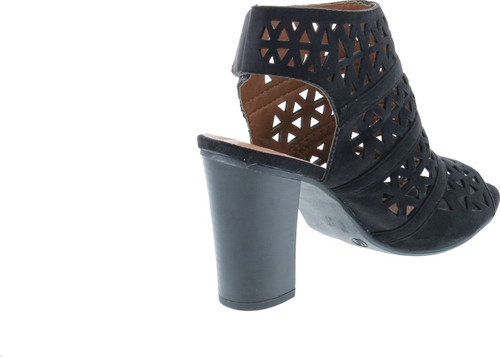 Nature Breeze Hush-03 Women Perforated Block Heel - Dressy, Trendy, Date Night - Peep Toe Mule