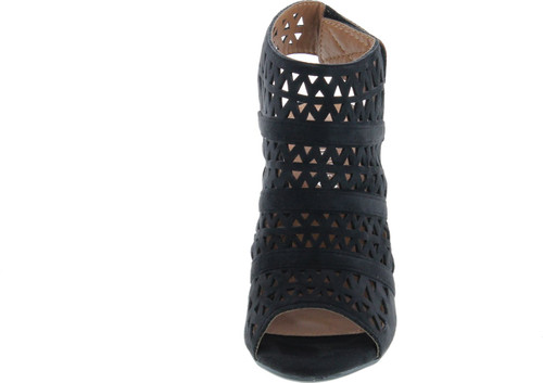 Nature Breeze Hush-03 Women Perforated Block Heel - Dressy, Trendy, Date Night - Peep Toe Mule