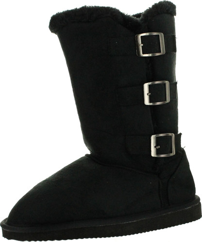 Static Footwear Womens Microsuede 10" Winter Boots With Buckle Detail