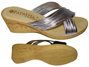 Patrizia By Spring Step Marge Open Toe Wedge Sandals Shoes Black Womens