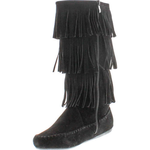 Forever Womens Candice-48 Fashion Layered Fringe Boots