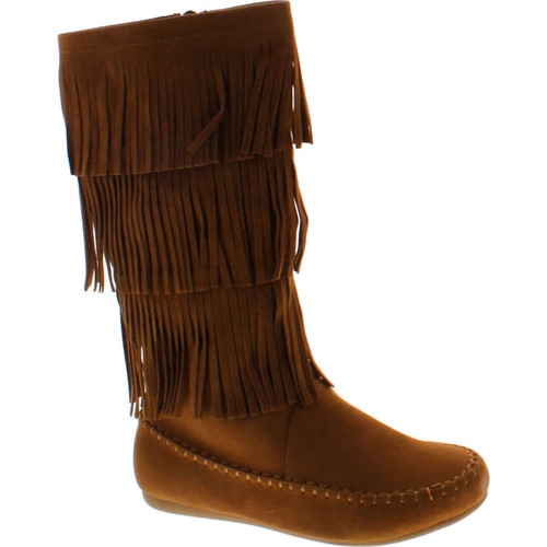 Forever Womens Candice-48 Fashion Layered Fringe Boots