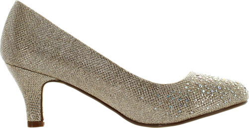 Bonnibel Wonda-1 Womens Round Toe Low Heel Glitter Dress Pumps