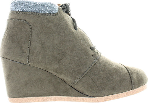 Qupid Womens Olee-15/Rex-S Lace Up Faux Leather Ankle Wedge Boots