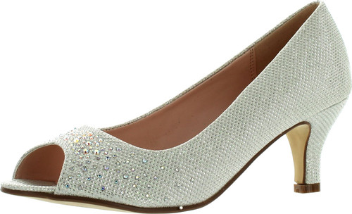 Bonnibel Wonda-2 Womens Peep Toe Low Heel Glitter Dress Pumps