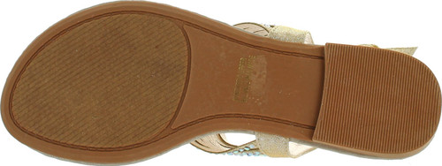 De Blossom Collection Jacob-5 Womens Glitter T-Strap Slingback Sandals