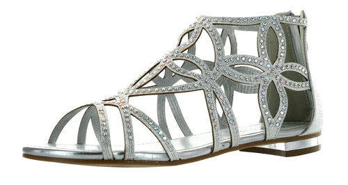 Forever Tory-63 Womens Cut Out Back Zip Flat Sandals