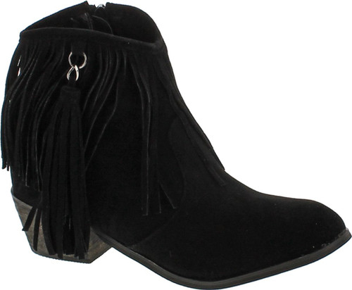 Adriana Leonara-39 Women's Side Zipper Low Heel Fringe Ankle Booties