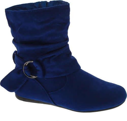 Women's Fashion Calf Flat Heel Side Zipper Slouch Ankle Boots