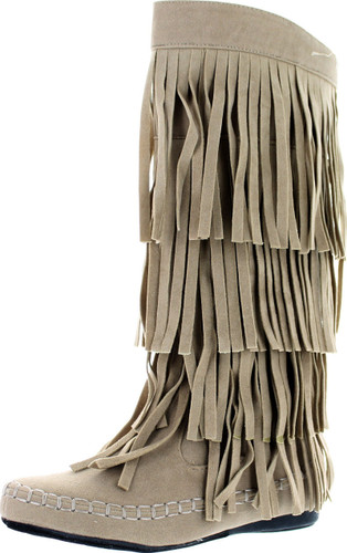 Womens 28-Mudd55 Closed Toe Mid Calf Knee High Mocassin Flat Boot