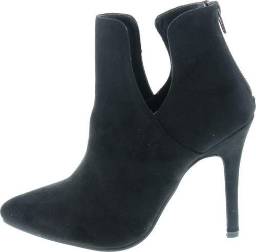 Bella Marie Kendall-10 Women's Soft Round Toe Elastic Cut Out Stiletto Booties