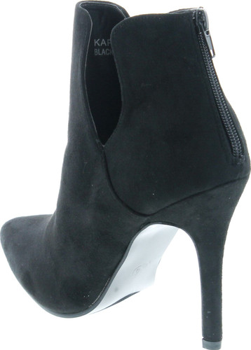 Bella Marie Kendall-10 Women's Soft Round Toe Elastic Cut Out Stiletto Booties