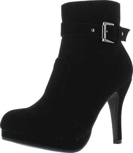Top Moda George-15 Women's Strap Buckle Stiletto Heel Ankle Booties