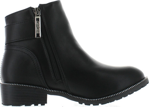 Dbdk Kathie-1 Women's Buckle Strap Chunky Heel Side Zipper Ankle Booties