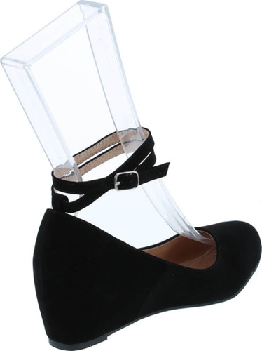 Chase & Chloe Womens Bobby-12 Round Toe Med Low Heel Wedge Pump