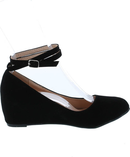 Chase & Chloe Womens Bobby-12 Round Toe Med Low Heel Wedge Pump