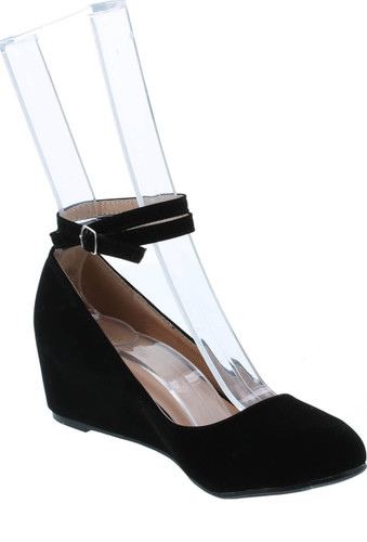 Chase & Chloe Womens Bobby-12 Round Toe Med Low Heel Wedge Pump