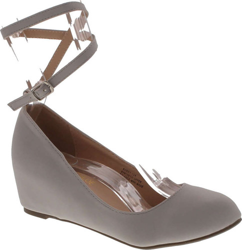 Chase & Chloe Womens Bobby-12 Round Toe Med Low Heel Wedge Pump