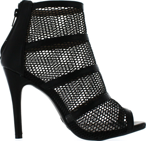 Annie Pinky Tami-04 Women's Open Toe Strap Breathable Mesh Stiletto Heels