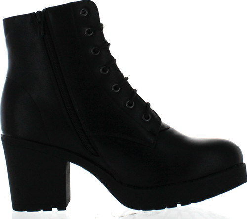 Refresh Club-02 Women's Lace Up Side Zip Platform Chunky Combat Ankle Booties
