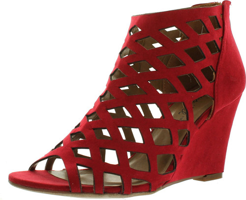 Bonnibel Trina-2 Womens Cut Out Back Zip Wedge Sandals