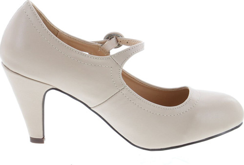 Chase & Chloe Kimmy-21 Womens Round Toe Mid Heel Mary Jane Pumps-Shoes Pumps
