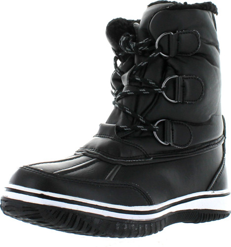 Nature Breeze Women's Frost-04 Lace Up Ankle Mid Calf Artic Warm Fur Lined Water Resistant Eskimo Snow Boots