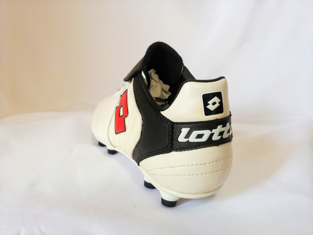 Lotto Mens SERIE A FG Soccer Cleats Black White & Red 