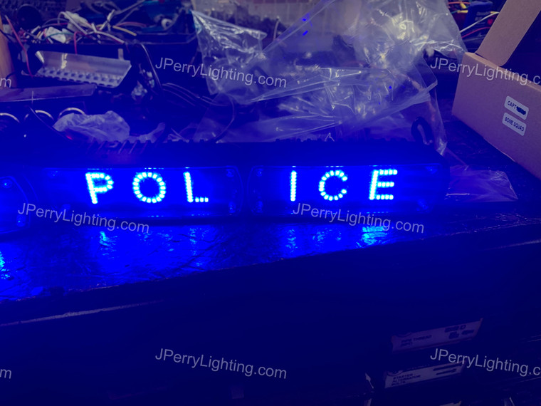 POL ICE Lighted Message Dash Light BLUE (Forward)