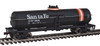 Tank Car - Ready to Run -- Atchison, Topeka & Santa Fe #98016 (black, Orange & White Stripes)