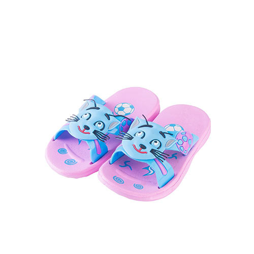 Purple/Pink Cat Rubber Slippers for Kids