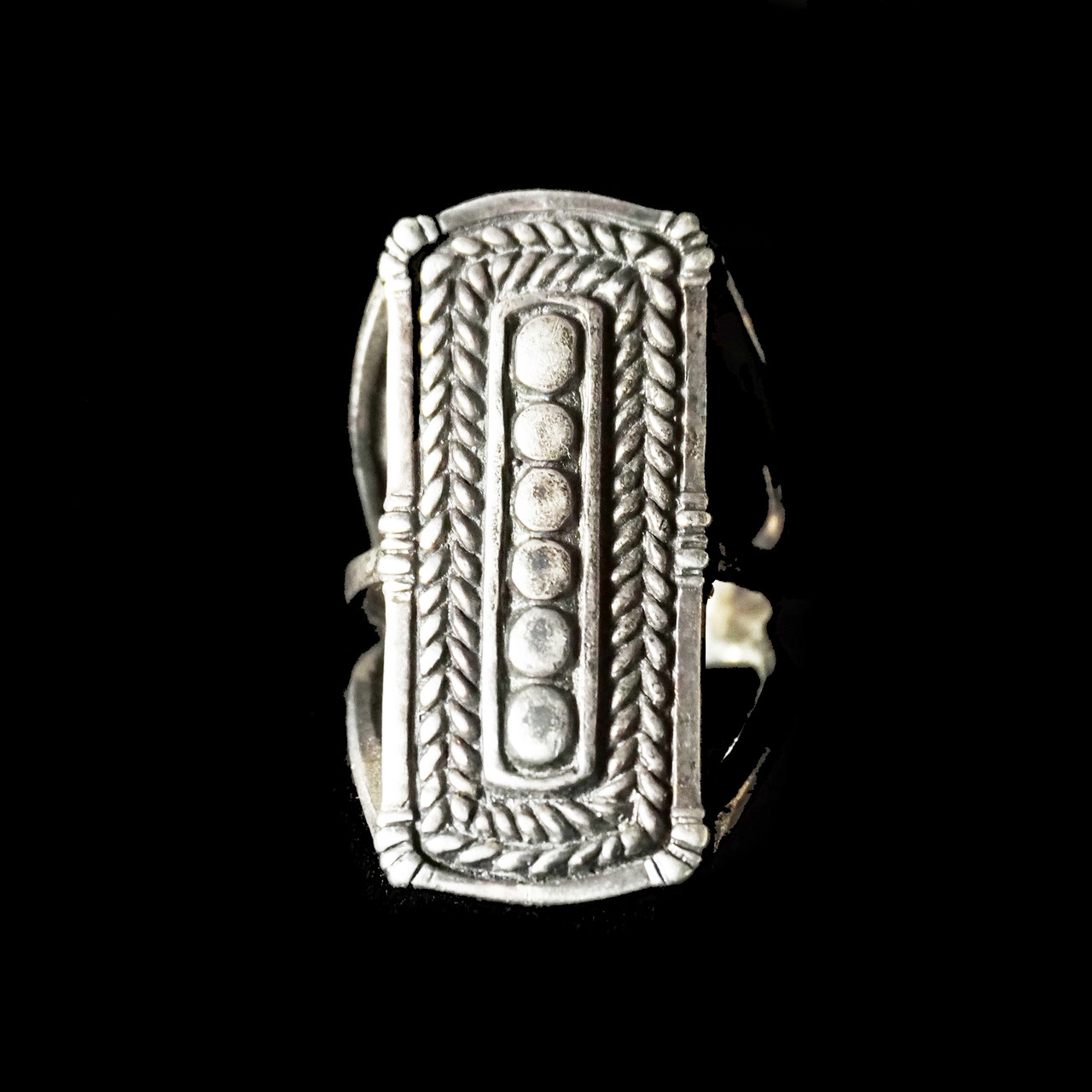 Sterling Silver 925 Geometric Rope Ring - Size 7.5