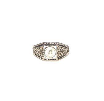 Sterling Silver Engraved Art Deco Style Ring