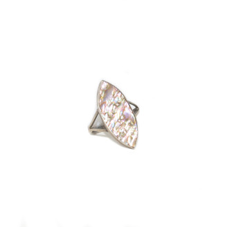 Sterling Silver Marquise Abalone Ring