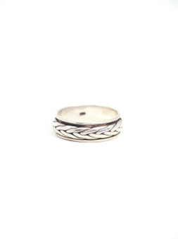 Sterling Silver Braided Wire Spinner Ring