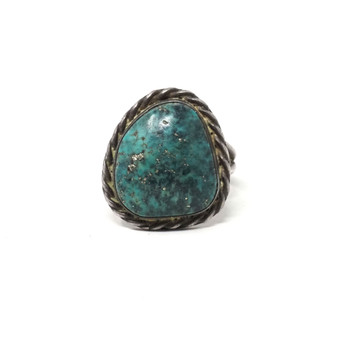 925 Sterling Silver Raw Chrysocolla Ring - Size 8