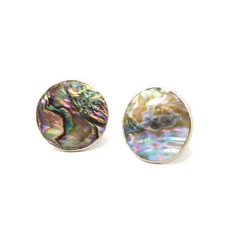 Sterling Silver 925 Vintage Mexican Abalone Cuff Link