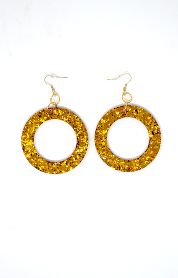 Gold Donuts | Handmade Glitter Earrings