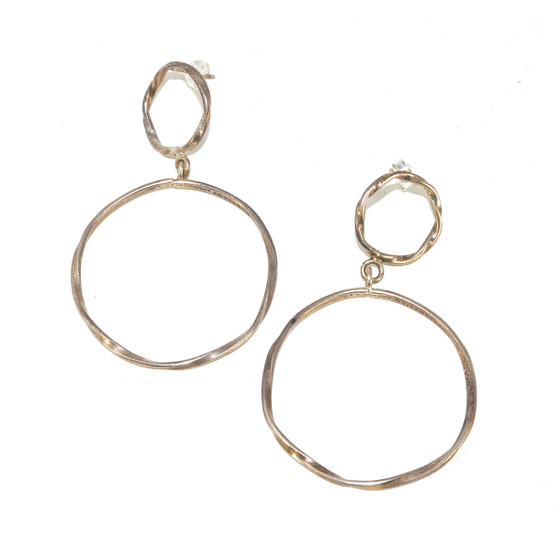 925 Sterling Silver Drop Circle Earrings