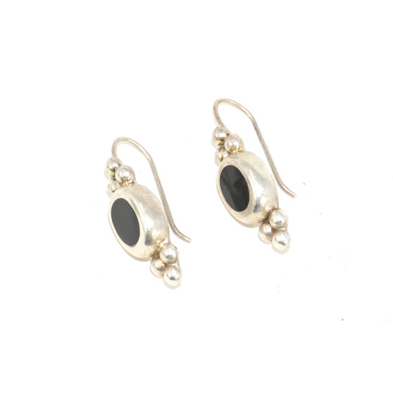 925 Sterling Silver Onyx Drop Earrings
