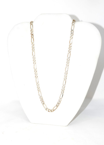 925 Sterling Silver Figaro Flat Chain Necklace