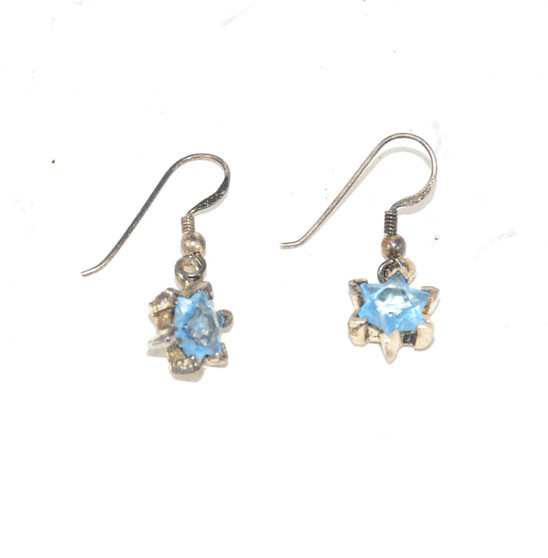 Sterling Blue Star Earrings