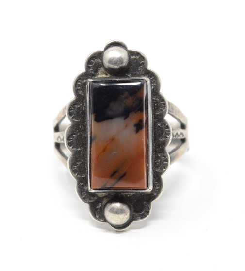 925 Sterling Landscape Agate Ring