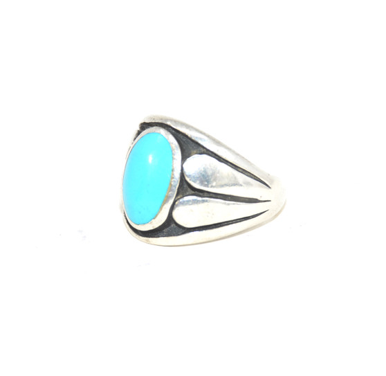 925 Sterling Silver Southwest Turquoise Signet Ring