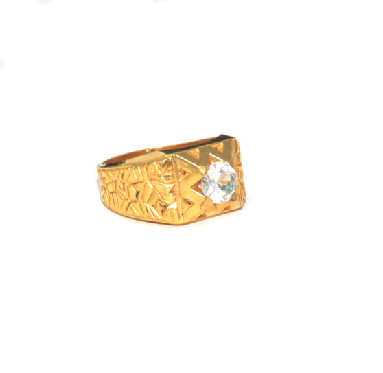 10K Gold Filled Engraved Geometric Signet Ring 925