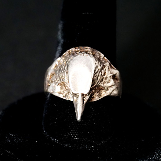 925 Sterling Silver Eagle Head Ring - Size 10
