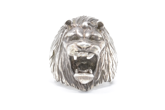 Mexico Roaring Lion 925 Cast Statement 925 Sterling Silver Ring Size 9